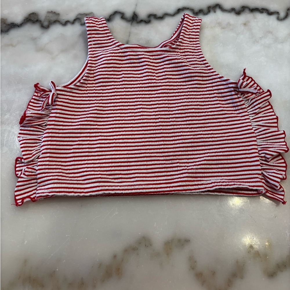 Zara Red and White Striped Top